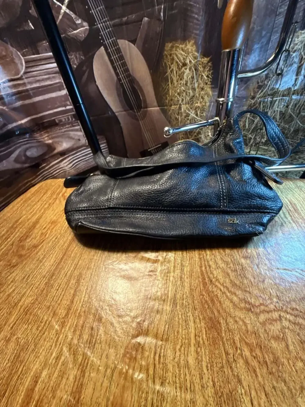 The Sak Black Pebbled Leather Shoulder Bag Hobo Purse